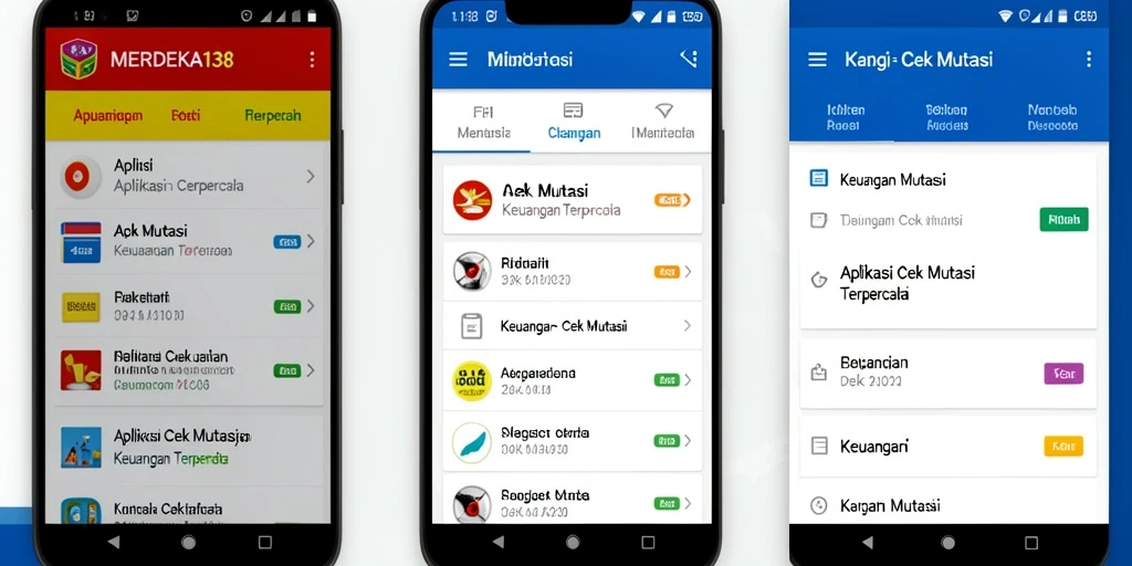 Tampilan antarmuka aplikasi Cek Mutasi MERDEKA138 yang informatif.