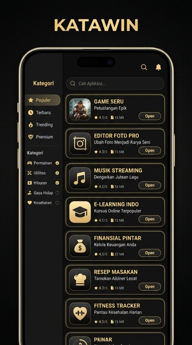 Tampilan katalog aplikasi katawin
